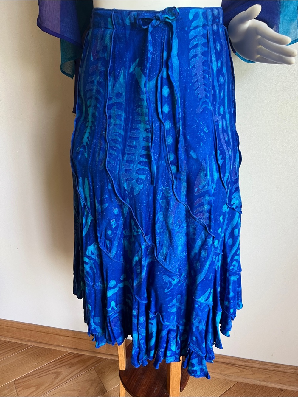 Eagle Ray Traders swing skirt Vibrant Blue Printed fish tropical island wear